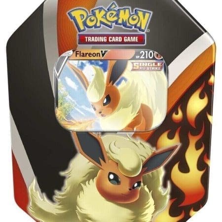 Pokemon TCG Sword & Shield Eevee Evolutions Tin - Flareon V - Collectible Card Game Set