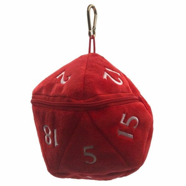 D20 Plush Dice Bag Red - Image 3