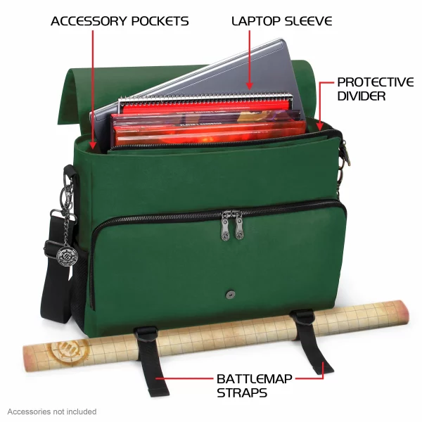 Collector's Edition green Enhance Tabletop RPG Player's Bag designed for storing game accessories."