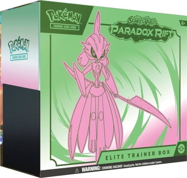 POKÉMON TCG Scarlet & Violet 4 Paradox Rift Elite Trainer Box, showcasing vibrant artwork and exclusive trainer items.