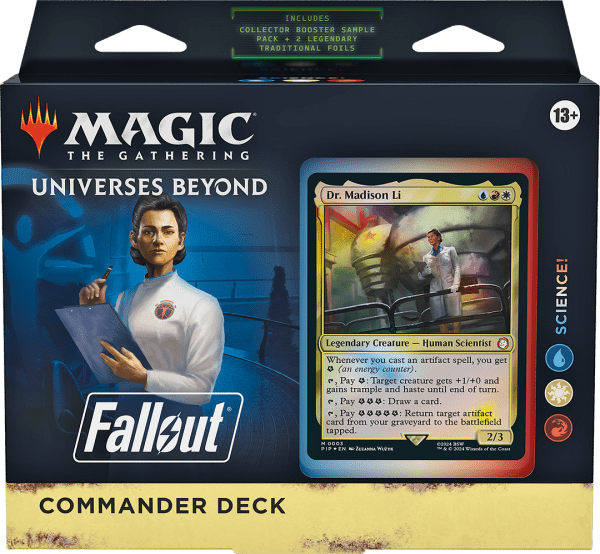 MAGIC: THE GATHERING – FALLOUT COMMANDER DECKS, featuring unique crossover artwork and themes from the Fallout universe.