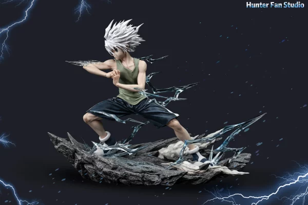 Godspeed Killua battles Youpi in Hunter Fan Studio's Hunter x Hunter Figurine