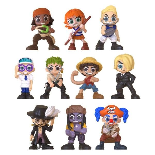 One Piece Minifigures Series 1 featuring detailed models of iconic characters