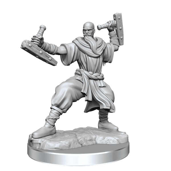 Human Monk Male Miniature in martial arts pose, D&D Frameworks