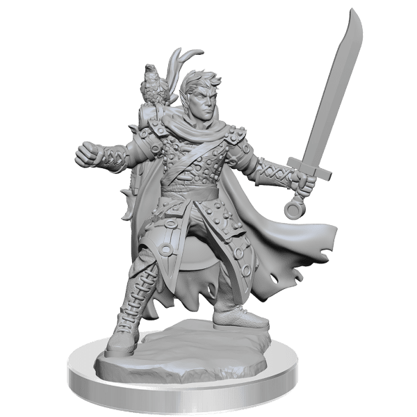 Half-Elf Ranger Male Miniature from D&D Frameworks displayed with detailed painting