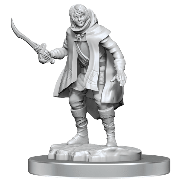 Detailed Elf Rogue & Half-Elf Rogue Protégé miniatures from Nolzur's Marvelous Miniatures