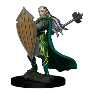 Expertly Painted Elf Paladin Female Figure wielding a longsword in a dynamic pose