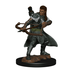 Premium Painted Human Fighter Male Figure in battle stance with longsword