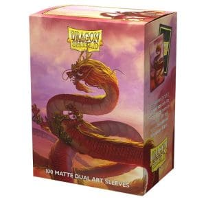 Pack of 100 Dragon Shield MATTE Dual Art Sleeves featuring the Year of the Wood Dragon design