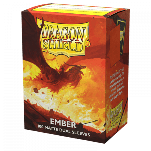 Dragon Shield Standard Size Dual Matte Ember card sleeves in a box of 100
