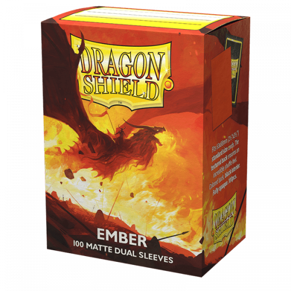 Dragon Shield Standard Size Dual Matte Ember card sleeves in a box of 100