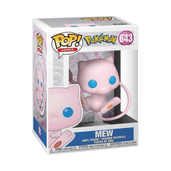 Pokemon Mew Pop! Vinyl figure displaying its iconic pink color and playful stance