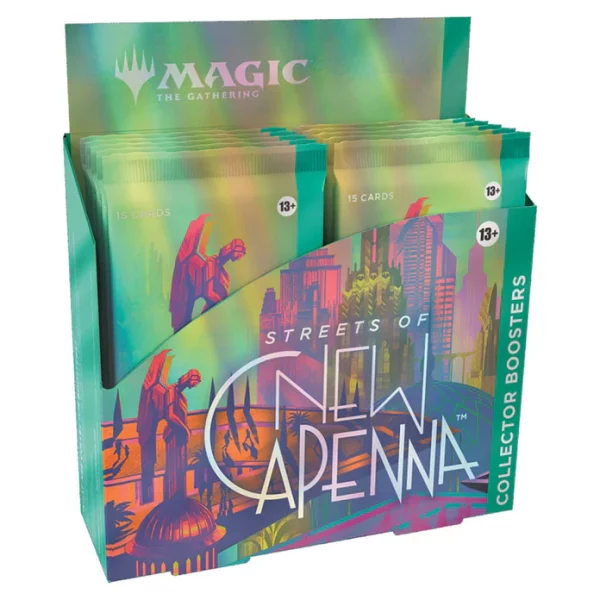 Magic: The Gathering Streets of New Capenna Collector Booster pack open showing cards