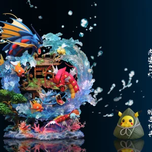 Crescent Studio Family of Gyarados Evolution Series figures displayed