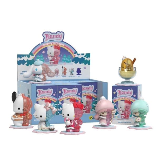 Collectible figures from the Sanrio Snowy Dreams Kandy series by Mighty Jaxx