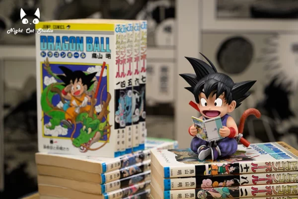 Night Cat Studio Little Son Goku Reading Comic Book Statue