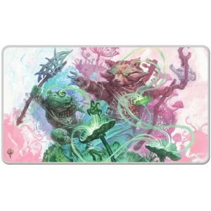 Bloomburrow Sylvan Tutor Playmat by Scott M. Fischer with stitched edges